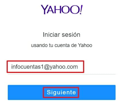 Iniciar sesión en Yahoo!